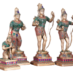 Brass Ram Darbar Meenakari Stonework 23 Inch - Temple Grade Art | Jaipurio